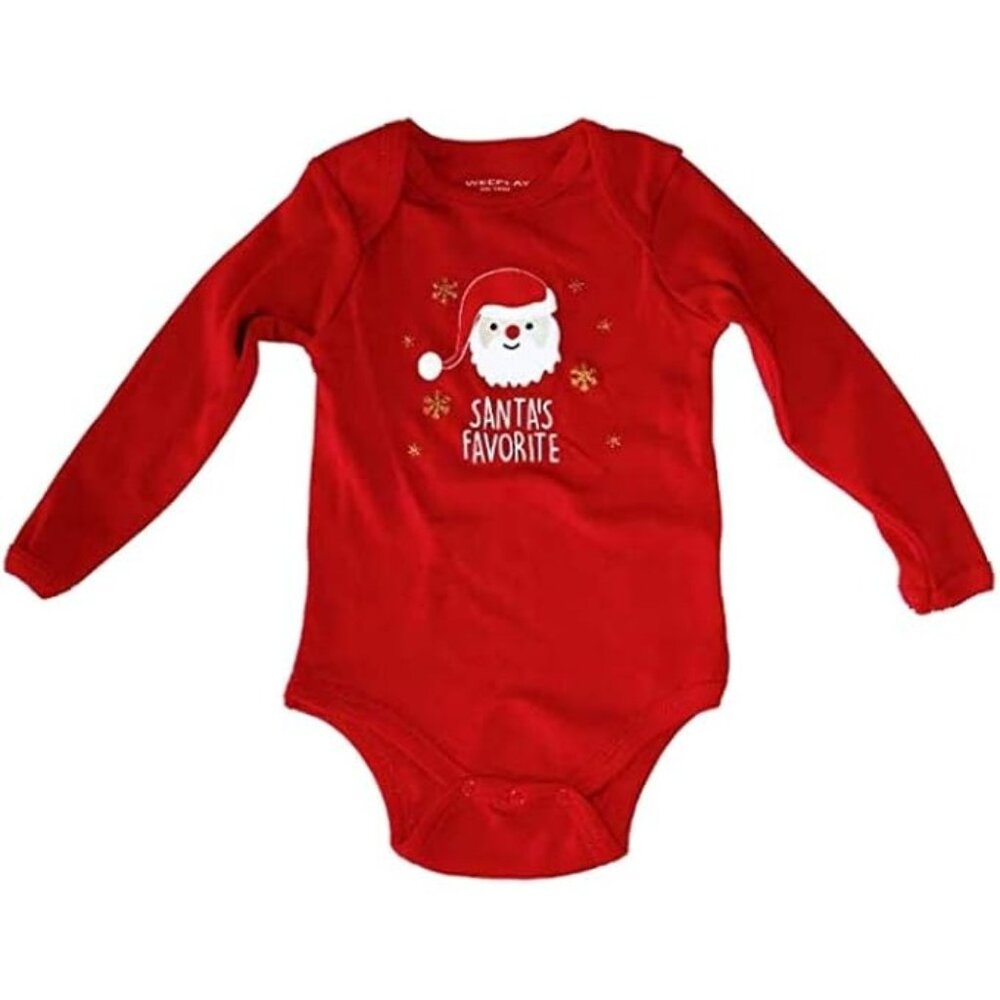 Weeplay Infant Baby Santa's Favorite - Red Onesie ( 18 Months )